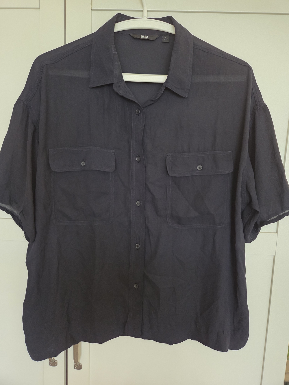 Uniqlo Short-Sleeve Button-Down Shirt — Dark Navy